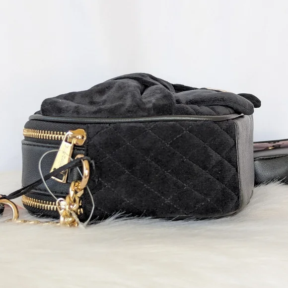 Juicy Couture Black Velvet Bow Crossbody Bag - Picture 6 of 13